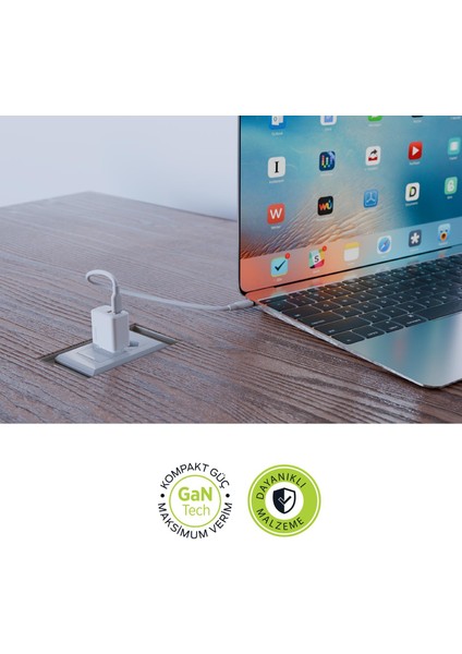 PSM136 20W Pd + 18W USB Hızlı Şarj Cihazı Çift Port Akıllı Tanıma Duvar Adaptörü Beyaz modelleri