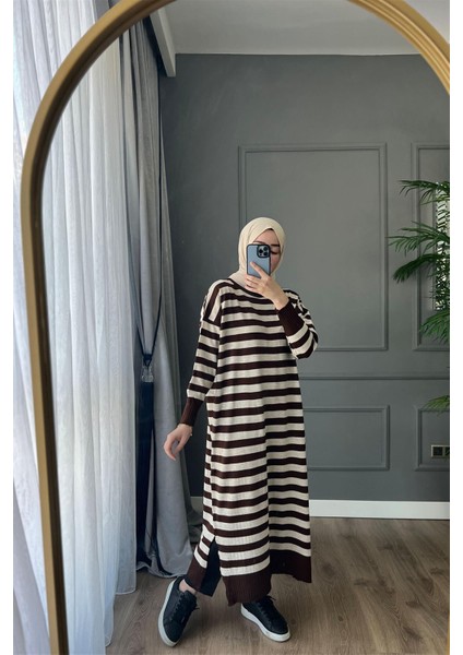 3389 Yeva Enine Çizgili Triko Tunik