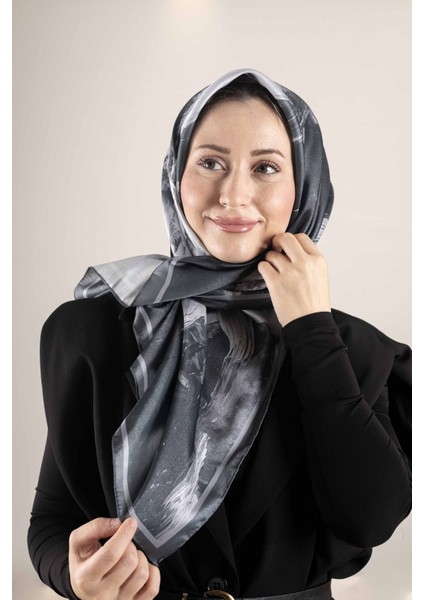 Dijital Kristal Desenli Eşarp 95x95 – Pastel Desen-3 modelleri