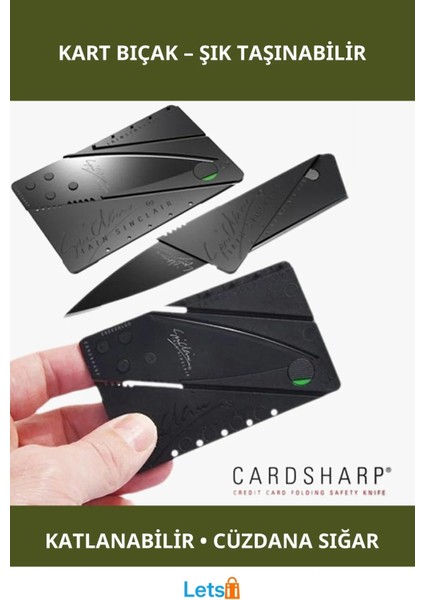 Paslanmaz Çelik Kredi Kartı Şeklinde Taşınabilir Kart Bıçak