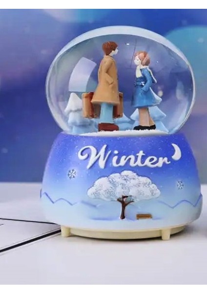 Evlilik Yıl Dönümü Hediyesi Sevgiliye Doğum Günü Hediyesi Winter Yazılı Sulu Kar Küresi