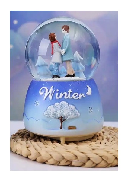 Evlilik Yıl Dönümü Hediyesi Sevgiliye Doğum Günü Hediyesi Winter Yazılı Sulu Kar Küresi modelleri