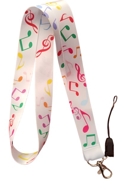 Nota 3 Desenli Boyun Askı Ipi ve Telefon Askısı + Kartlık