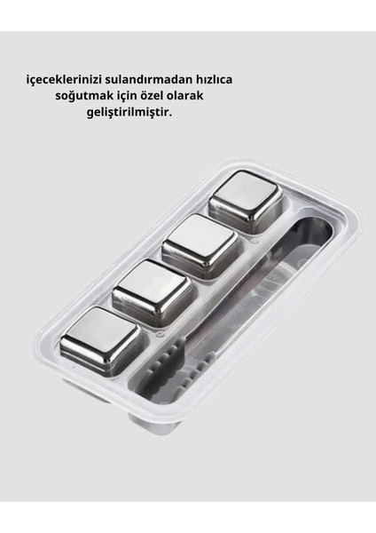 Buğz Paslanmaz Çelik Metal Buz Küpü Seti Sulandırmadan Soğutma ve Klips Dahil indirimleri