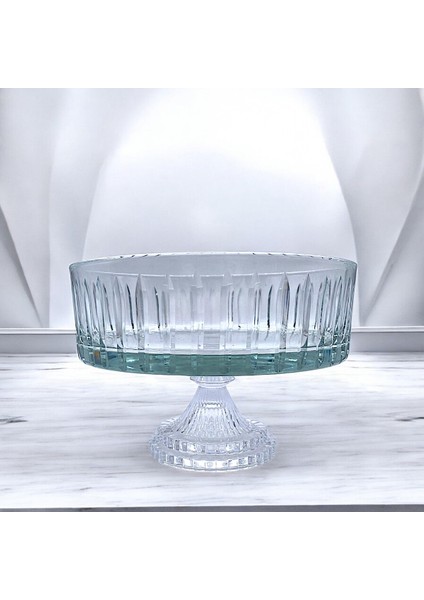 Kesme Kristal Dekor 25 cm Ayaklı Cam Kase modelleri