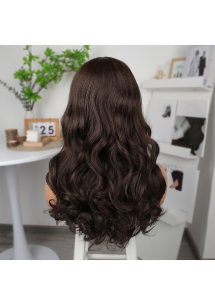Kahverengi Orta Boy Hafif Dalgalı Tül Peruk fırsatları