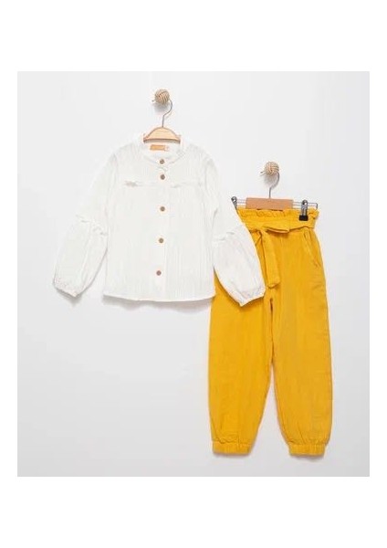 Kız Çocuk Müslin Pantolon Gömlek Ikili Takım