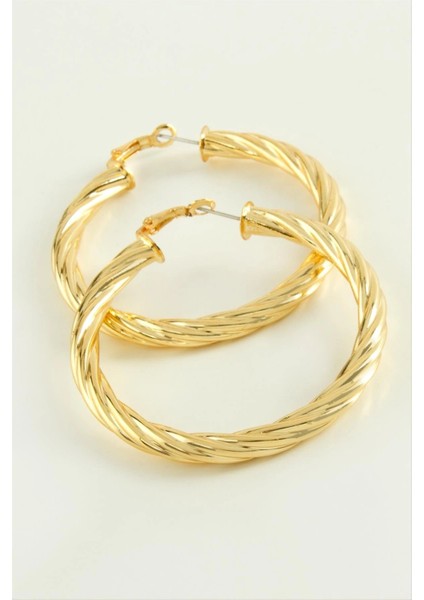 Burgulu Halka Küpe 6 cm