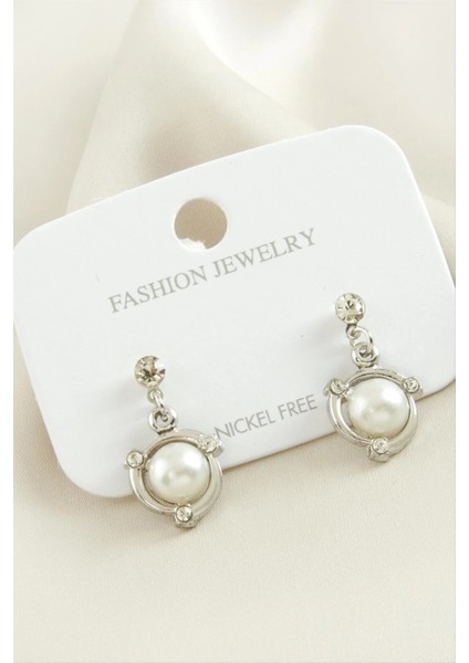 Halka Metal Inci Küpe