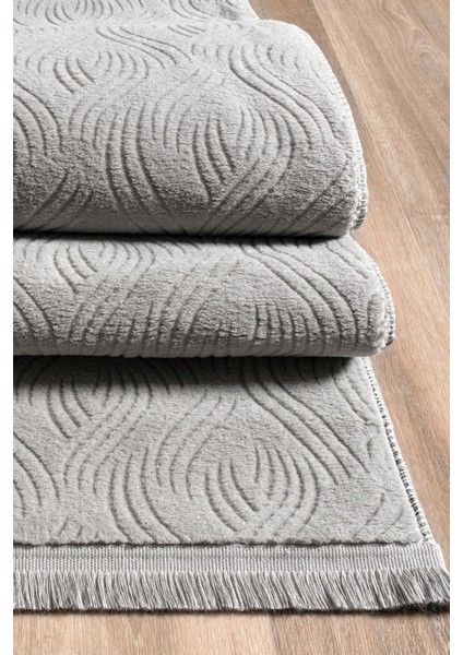 Rayne Koleksiyonu Bukle Kabartmalı Rölyef Kaymaz Tabanlı Yıkanabilir Salon,mutfak,koridor Vizon