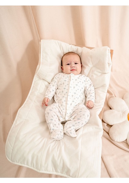 KD54040.JAKARLI Baskılı Mavi Patikli Tulum | 1-12 Ay