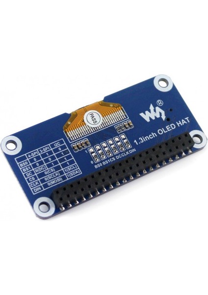 1.3inch OLED Hat LCD Ekran, 128X64, SPI-I2C Arayüz (Raspberry Pi Uyumlu) modelleri