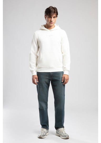 Videl Erkek Kapüşonlu Sweatshirt Ekru