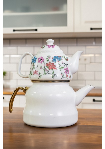 Mutfak Miss Betty Emaye Royal Porselen Demlikli Çaydanlık 001