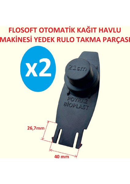 Flosft 21CM Otomatik Kağıt Havlu Dispanseri Yedek Parça Siyah 2 Adet