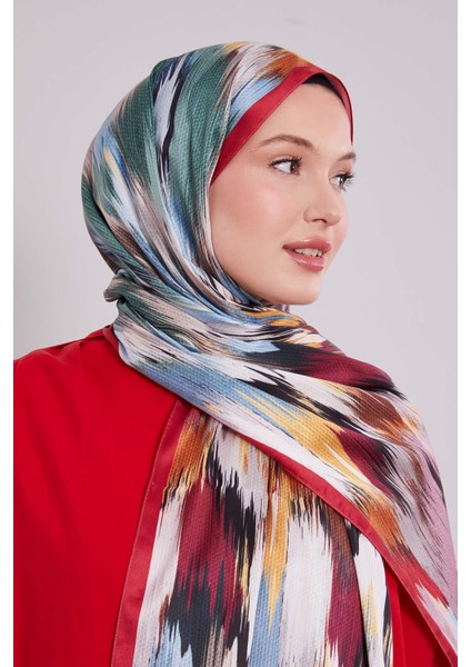 Vişne Alacalı Desen Twill Şal modelleri