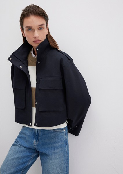 Dik Yaka Kısa Lacivert Ceket 1110708-70497