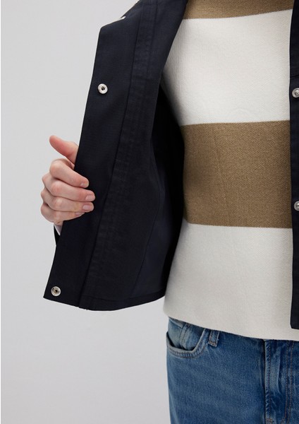 Dik Yaka Kısa Lacivert Ceket 1110708-70497