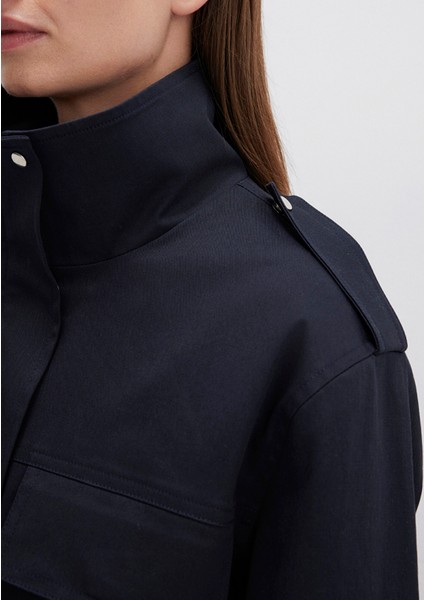 Dik Yaka Kısa Lacivert Ceket 1110708-70497