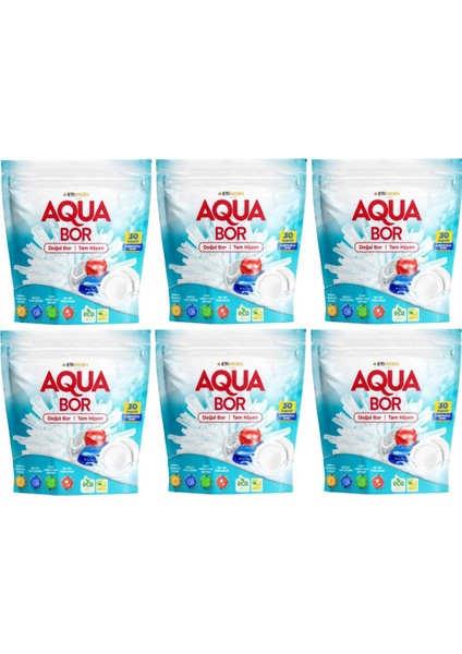 Aqua Bor Bulaşık Makinası Kapsülü 30'lu x 6 Paket
