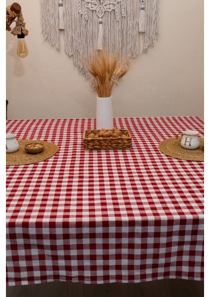 Pötikareli Kırmzı Ekose Masa Örtüsü 170 x 170 fırsatları