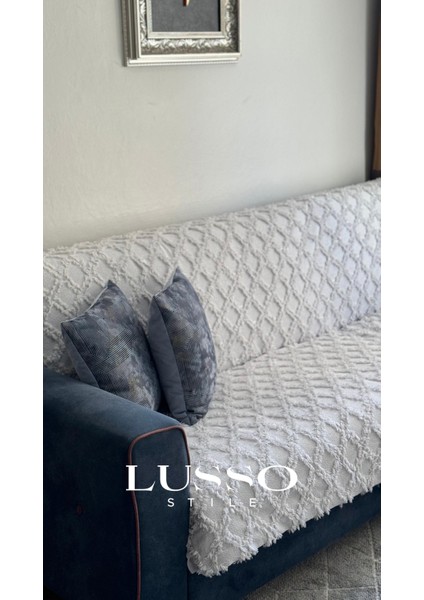 Siena Gümüş Gri Koltuk Örtüsü 100x240