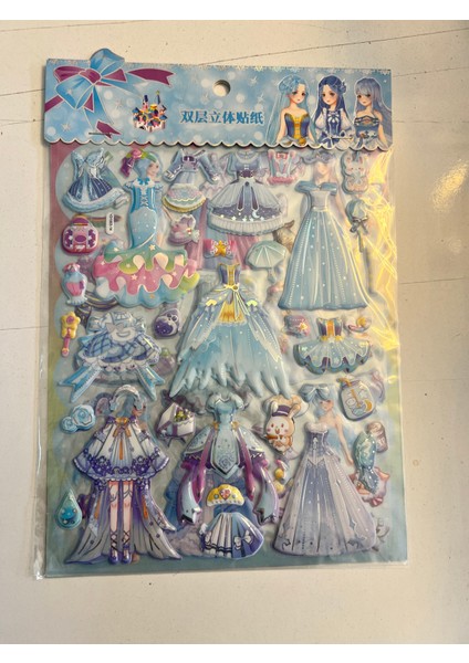 Sticker Prenses Elbise Giydirme Etkinlik Oyunu 2 Kartela Birden MODEL15