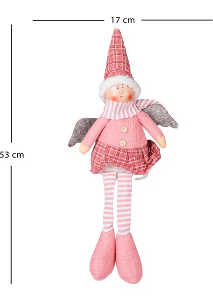 Yılbaşı Süsü, Oturan Kanatlı Peri Figürü, Pembe - 17X53 cm modelleri