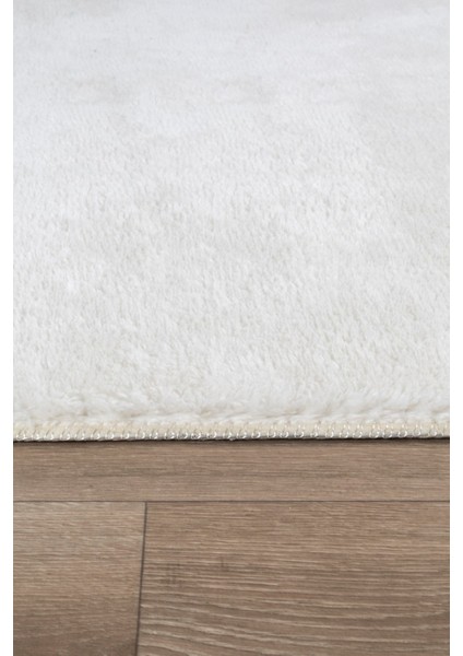 Puffy Peluş Post, Overlok Kaymaz Taban Halı 8 Renk Siyah