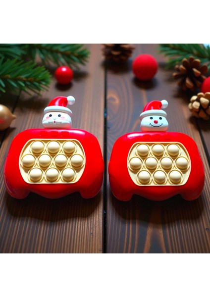 Yüksek Kalite 2li Set Kardan Adam Popit Noel Baba Popit Oyunu Sesli Işıklı Popit Yılbaşı Hediyeleri