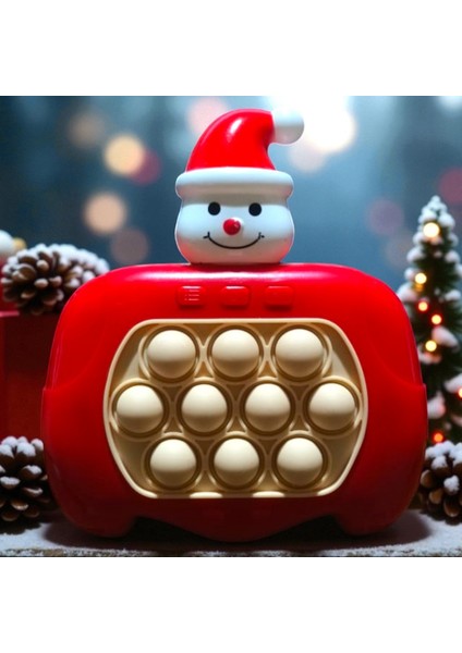 Yüksek Kalite 2li Set Kardan Adam Popit Noel Baba Popit Oyunu Sesli Işıklı Popit Yılbaşı Hediyeleri