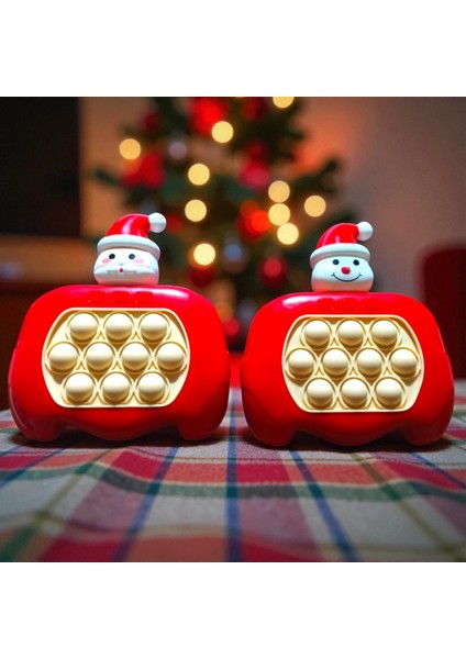 Yüksek Kalite 2li Set Kardan Adam Popit Noel Baba Popit Oyunu Sesli Işıklı Popit Yılbaşı Hediyeleri
