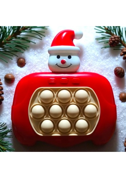 Yüksek Kalite 2li Set Kardan Adam Popit Noel Baba Popit Oyunu Sesli Işıklı Popit Yılbaşı Hediyeleri