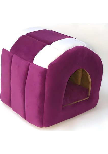 Kedi ve Küçük Köpek Kulübesi Mor 40X40X38CM