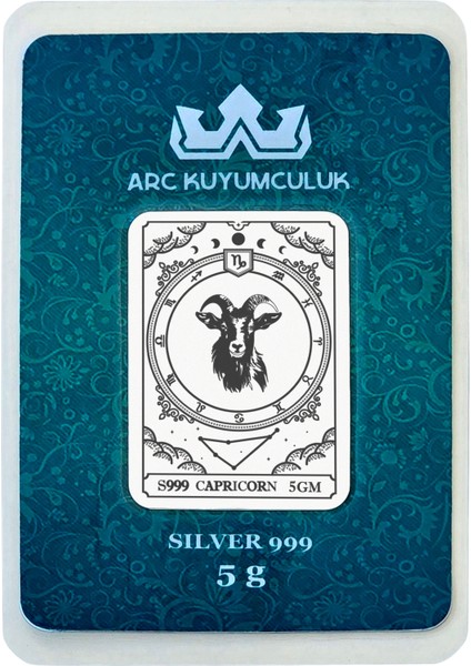 Ocak Ayı Doğumlarına Özel Oğlak Burcu Sembolü Hediyeye Özel 5 Gram 999 Ayar Gümüş KÜLÇESI-783