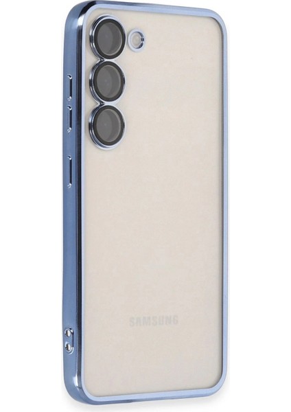 Samsung Galaxy S23 Kılıf Razer Lensli Silikon - Açık Mavi (K95)