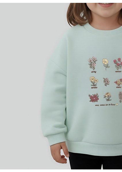 Kız Çocuk Çiçek Nakışlı Sweatshirt indirimleri