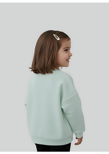 Kız Çocuk Çiçek Nakışlı Sweatshirt