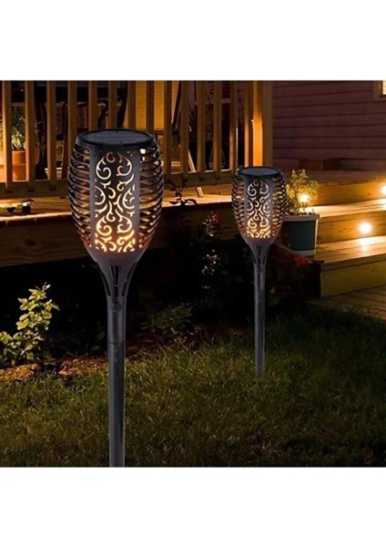 2 Adet Alev Efektli Solar LED Güneş Enerjili Bahçe Lambası Aydınlatması Armatür 51 cm fiyatları