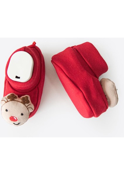 Organik Yeni Yıl Geyikli Patik Kırmızı fiyatları