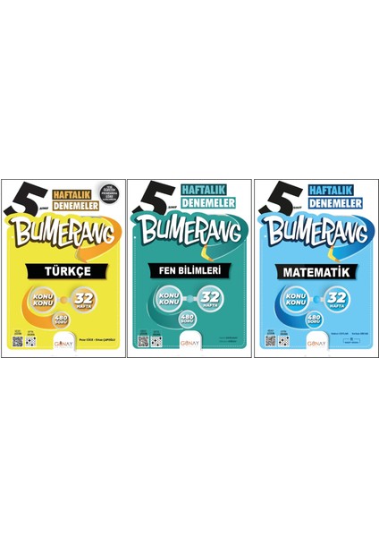 Bumerang Deneme Seti 3 Kitap Matematik - Türkçe - Fen