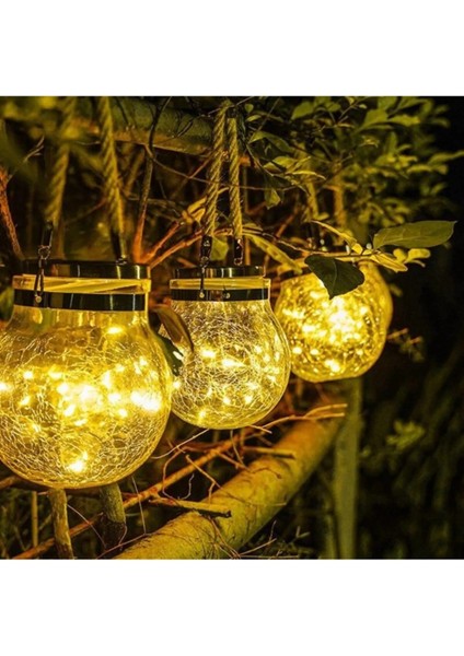 1 Adet Güneş Enerjili Solar Sarkıt Cam Ledli Küre Bahçe Aydınlatma Dekorasyon Balkon Lamba fiyatları