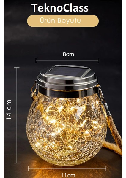 1 Adet Güneş Enerjili Solar Sarkıt Cam Ledli Küre Bahçe Aydınlatma Dekorasyon Balkon Lamba modelleri