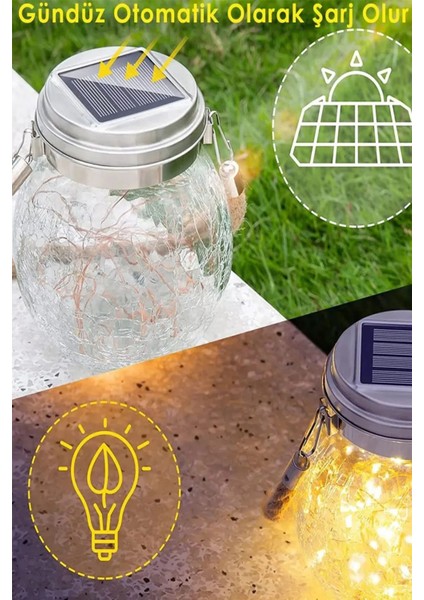 1 Adet Güneş Enerjili Solar Sarkıt Cam Ledli Küre Bahçe Aydınlatma Dekorasyon Balkon Lamba fırsatları