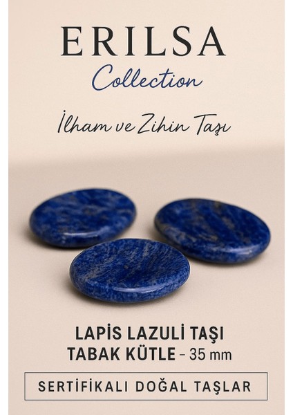 Sertifikalı Lapis Lazuli Taşı Kase Kütle 35 mm - Doğal Ilham ve Zihin Taşı