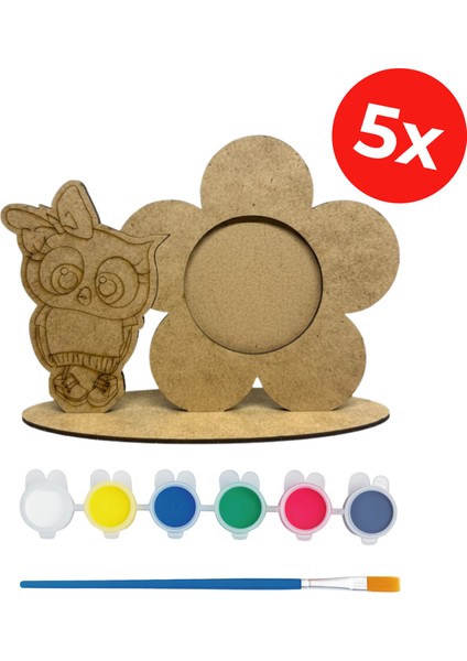 Toplu Baykuş Boyama Etkinlik Seti - Okul, Anaokulu El Sanatları ve Aktivite (5 Adet) fırsatları