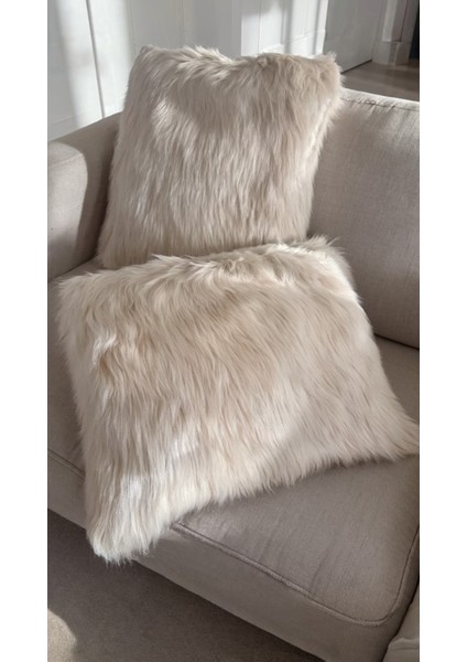 Home Yumuşak Dokulu Krem Bej Kare Kırlent Kılıfı 2’li Set fiyatları