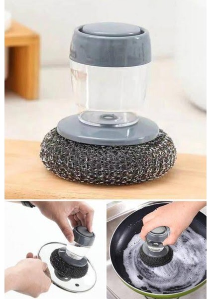 Deterjan Hazneli Telli Bulaşık Süngeri – Pratik Temizlik Fırçası