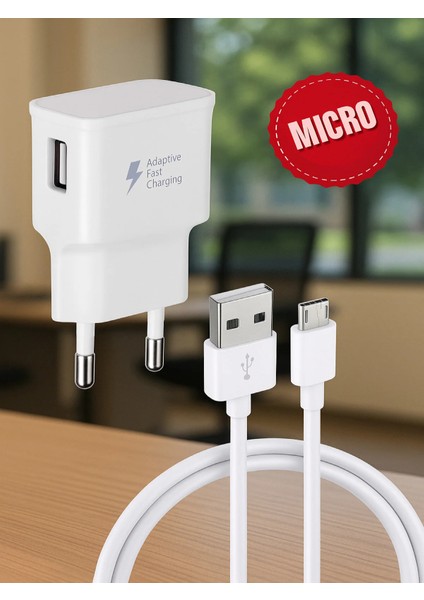 12W 2.1A Usb +Micro Girişli Adaptör ve Kablo Hızlı Şarj Aleti Seti TN-C01