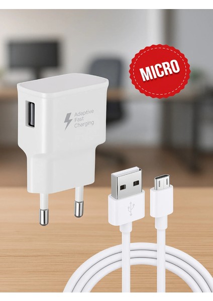12W 2.1A Usb +Micro Girişli Adaptör ve Kablo Hızlı Şarj Aleti Seti TN-C01